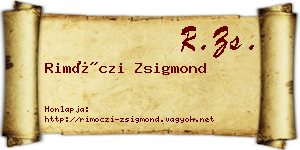 Rimóczi Zsigmond névjegykártya